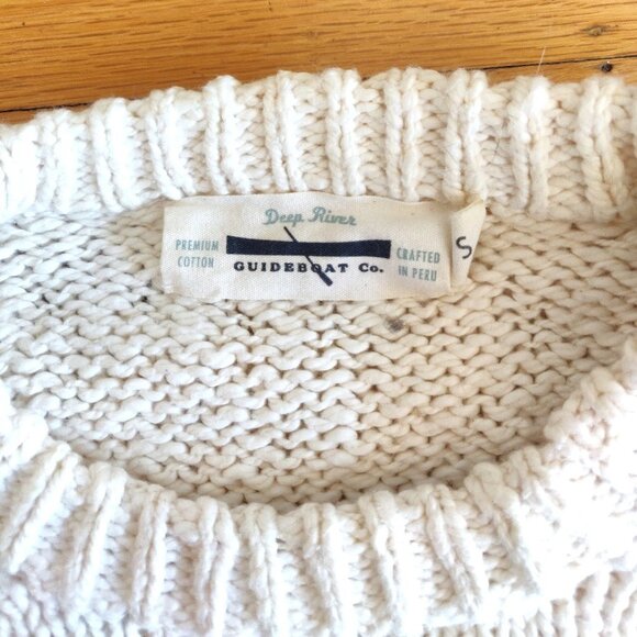 Cream Guideboat Co Deep River Cotton Crew Sweater - Picture 3 of 9